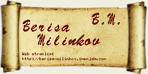Beriša Milinkov vizit kartica